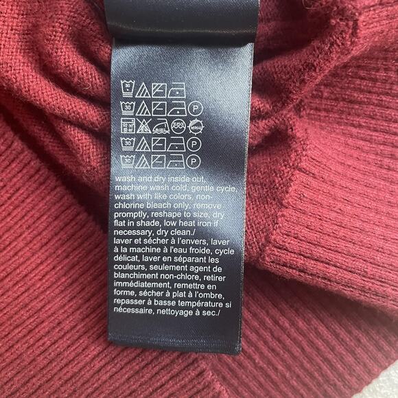 Tommy Hilfiger Sweater Men Medium Burgundy Pima Cotton Cashmere Knit Pullover - Picture 12 of 12